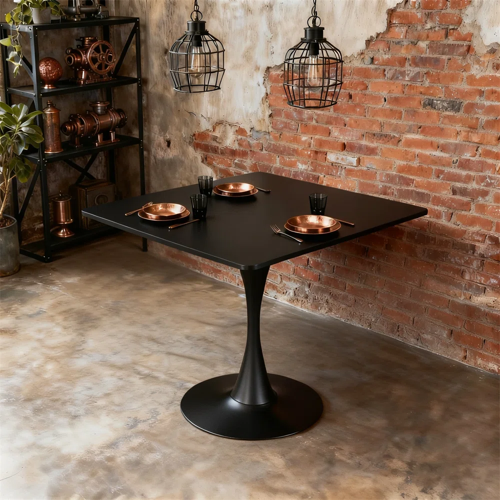 Tulip base black square table-1 Tulip base black square table-1