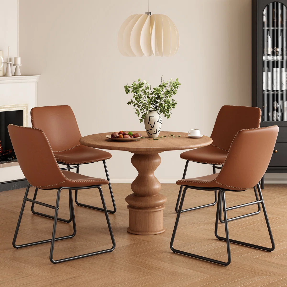 Faux Leather Upholstered Dining Chair-5 Faux Leather Upholstered Dining Chair-5