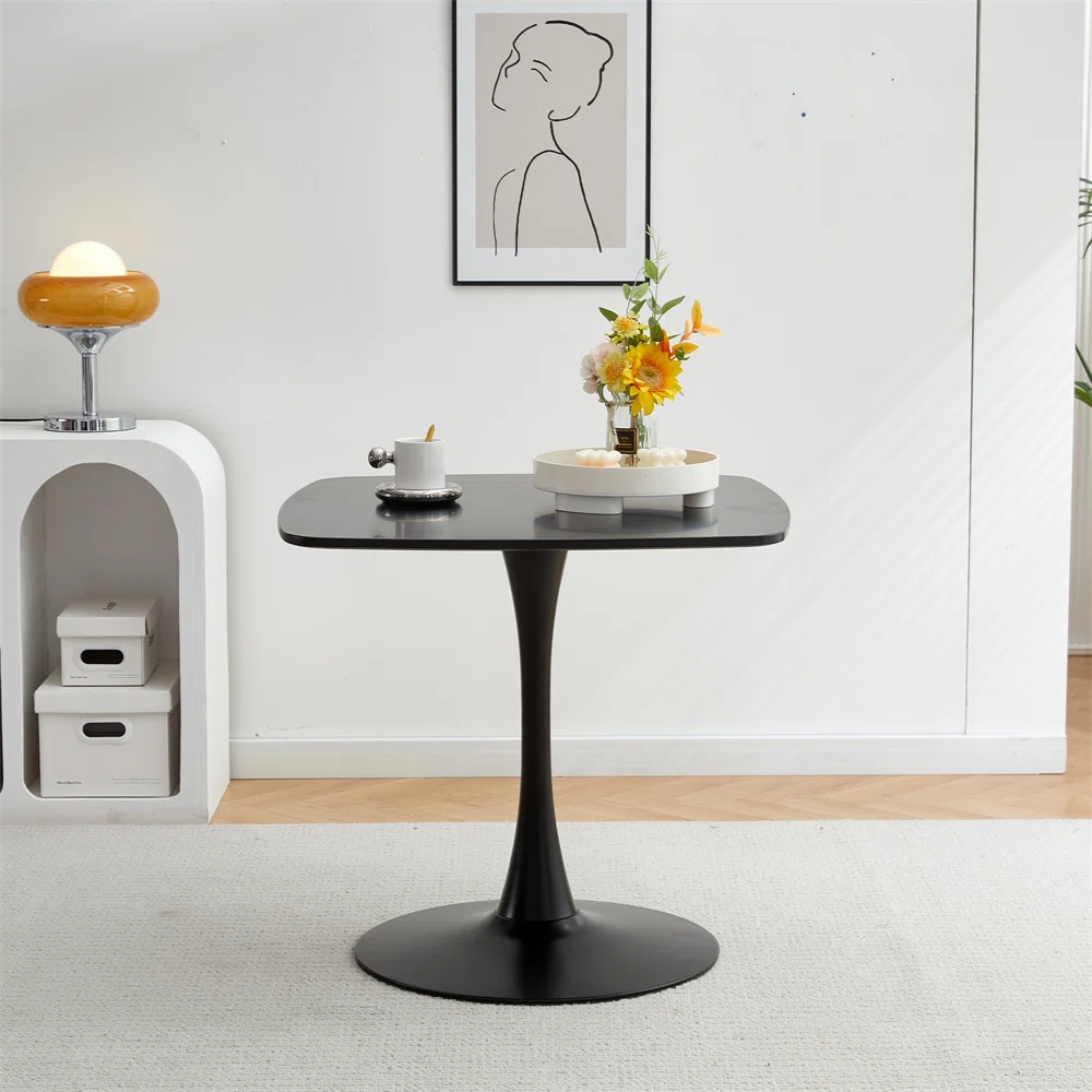 Tulip base black square table-5 Tulip base black square table-5