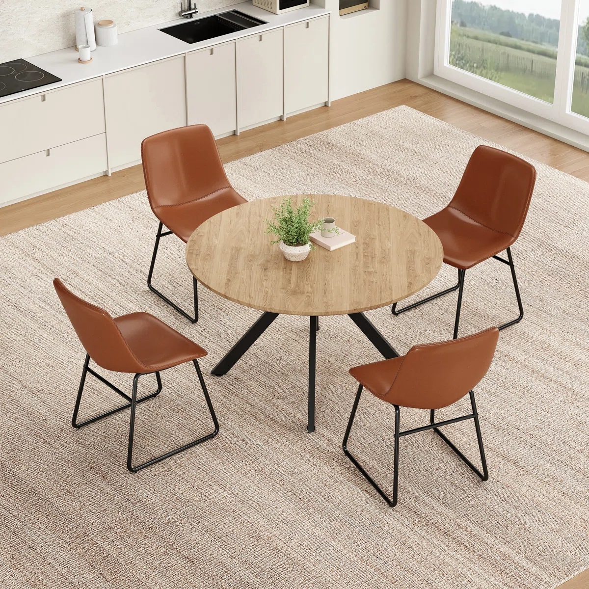 Faux Leather Upholstered Dining Chair-8 Faux Leather Upholstered Dining Chair-8