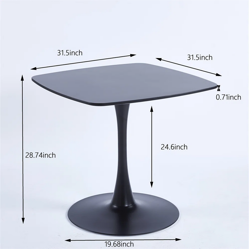 Tulip Base Black Square Table