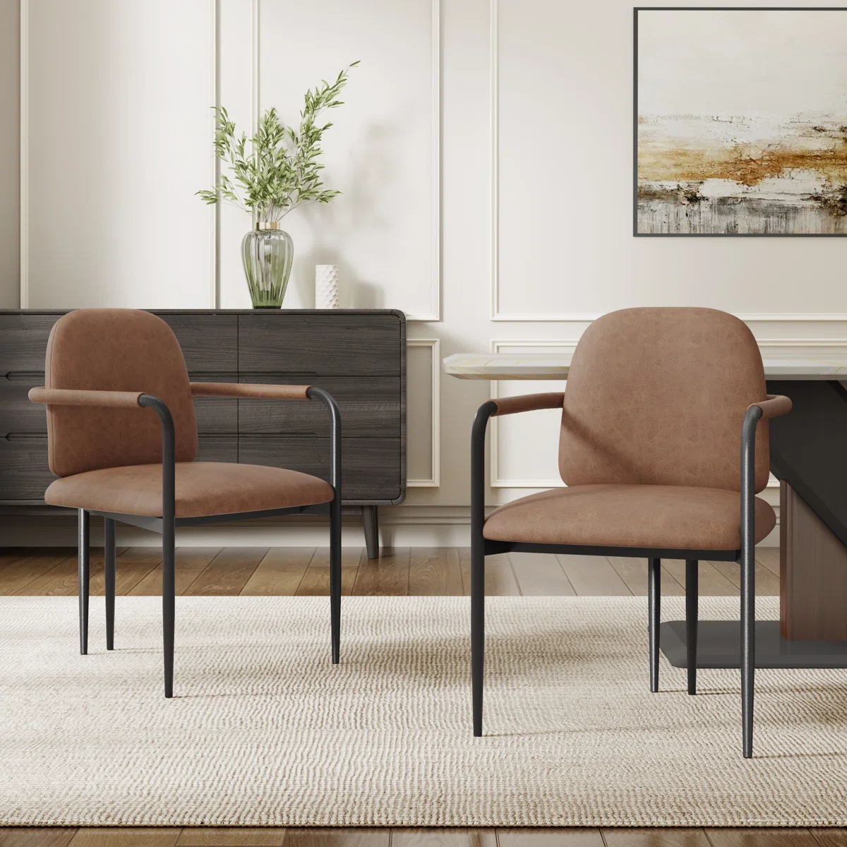 Denver Modern Dining Chairs With Iron Frame8