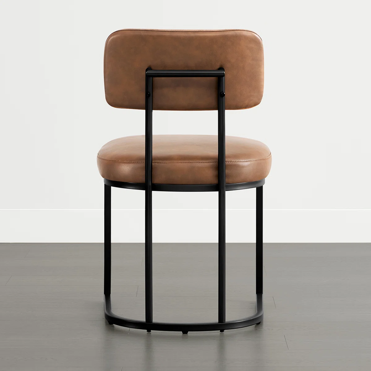 Modern Upholstered Metal Frame Dining Chair with Backrest Handle