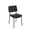 Upholstered Dining Chair with Open Back and Metal Legs