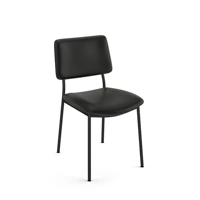 Upholstered Dining Chair with Open Back and Metal Legs