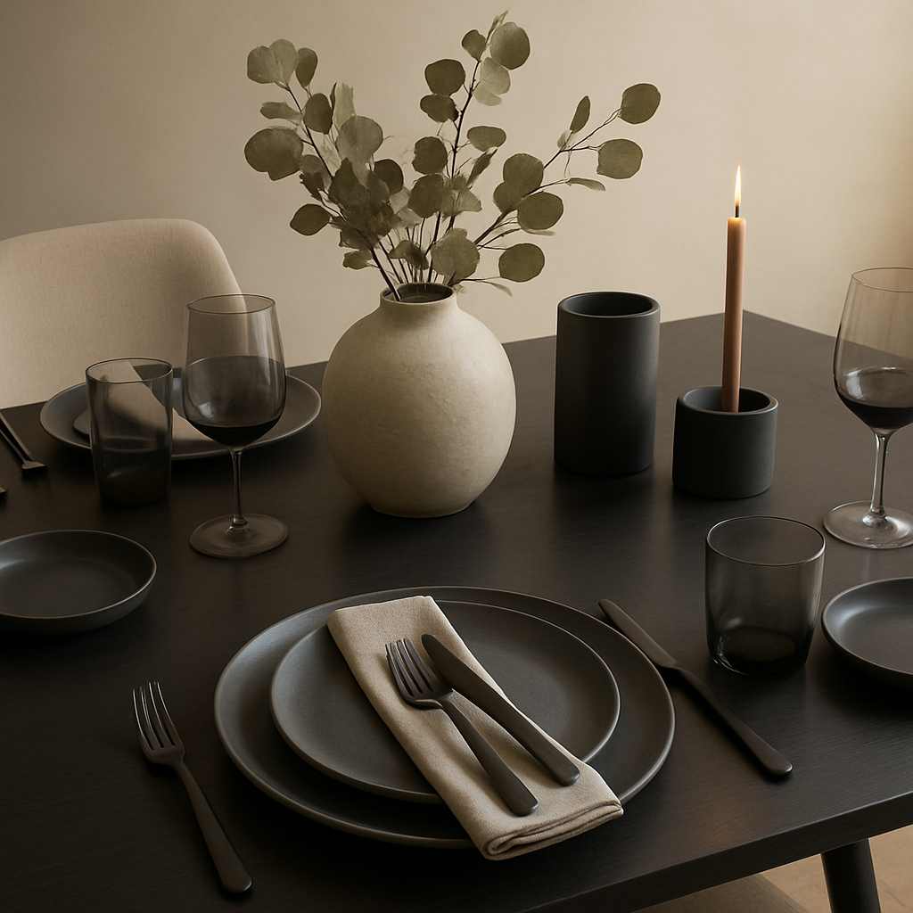 tylish dining table with contemporary settings