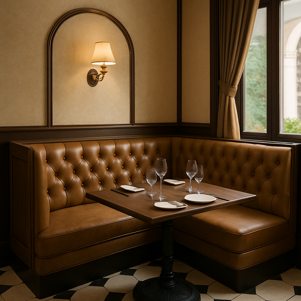 Elegant restaurant booth design