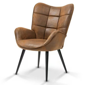 Brown Faux Leather Dining Chair
