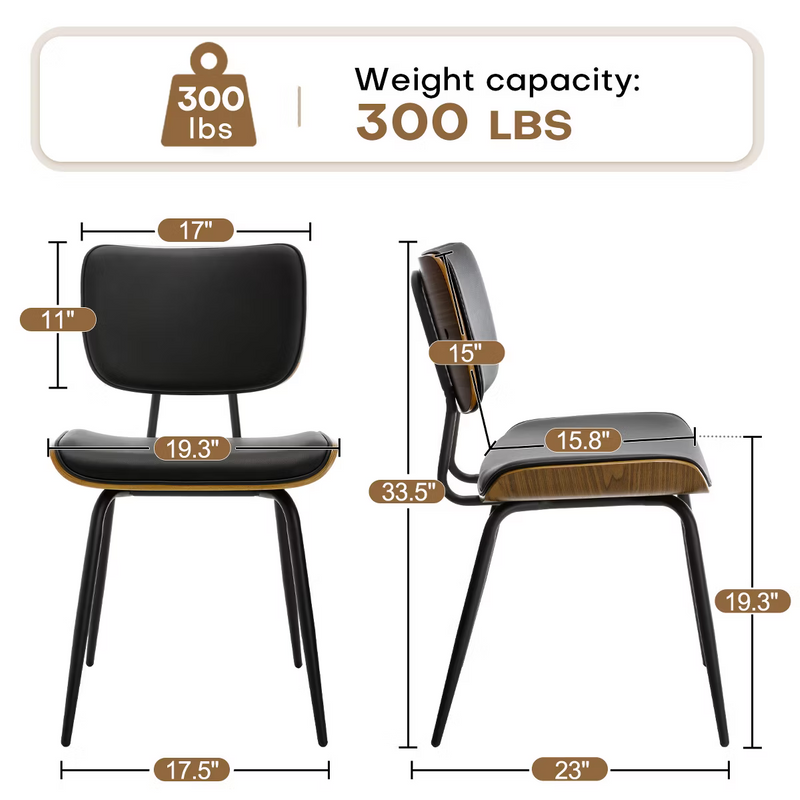 Upholstered Armless Side Chair with Metal Legs