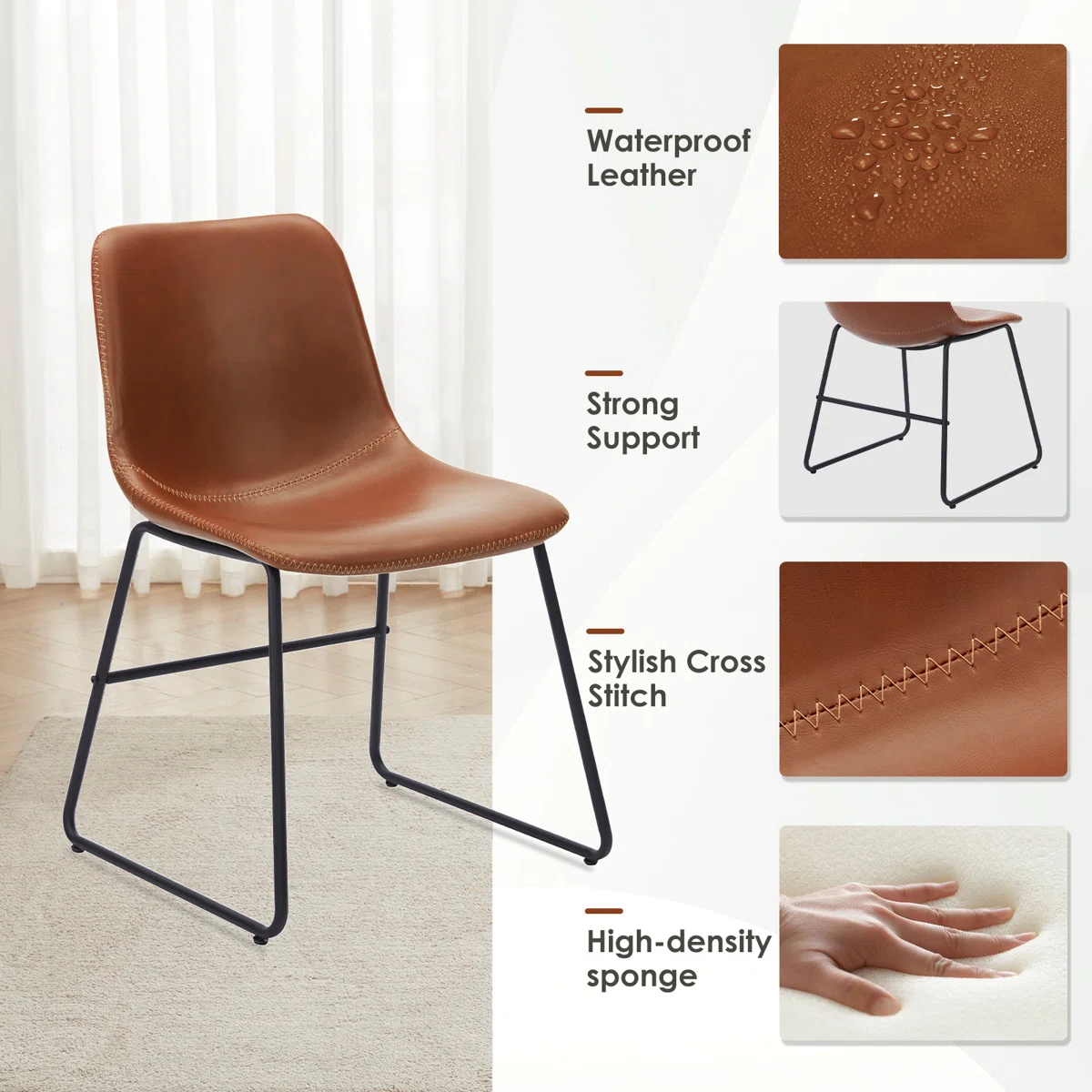 Faux Leather Upholstered Dining Chair