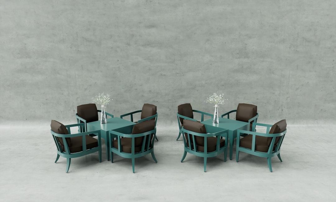 Eclectic mix of dining chairs around a table