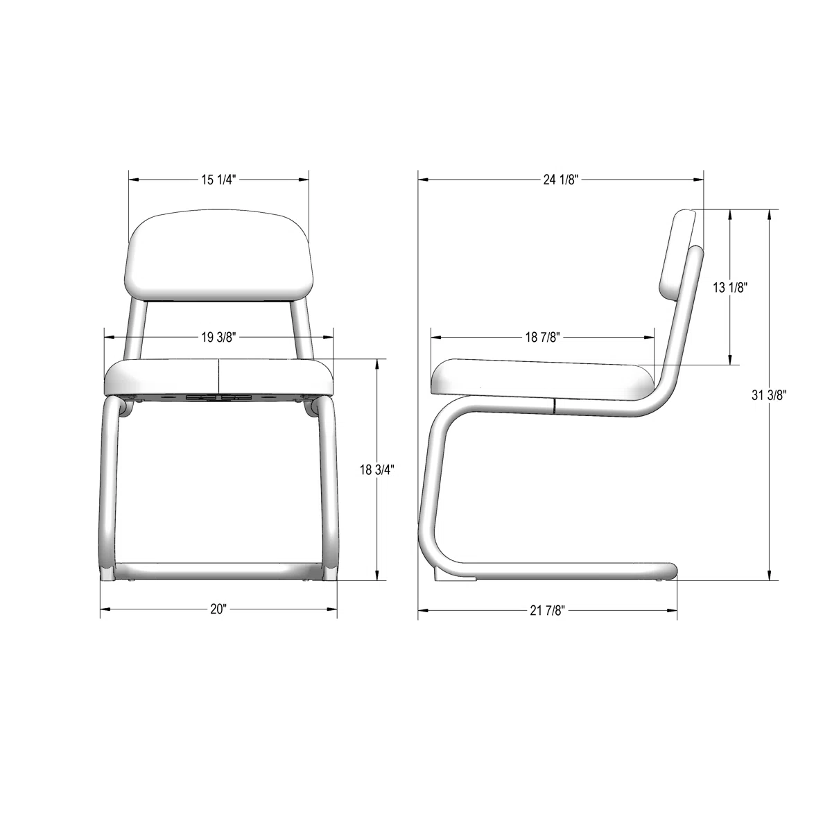 Upholstered Dining Chair With Metal Base