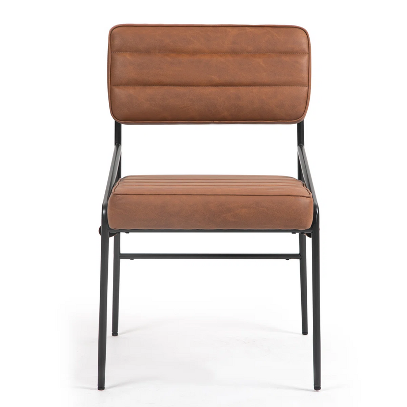 Faux leather Upholstered Metal Armchair