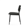 Upholstered Dining Chair with Open Back and Metal Legs