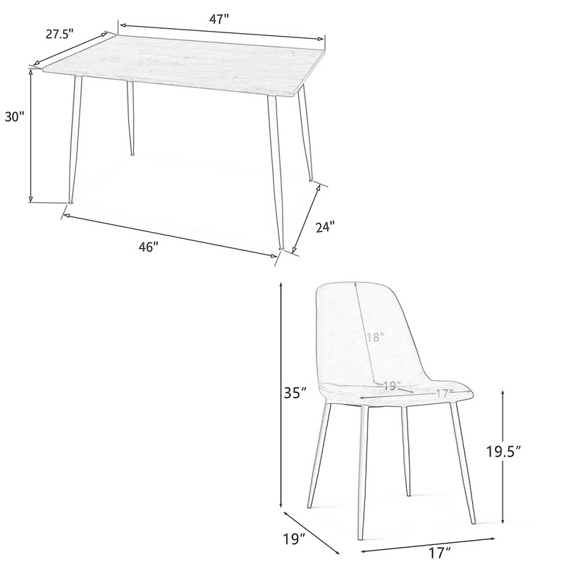 Restaurant Table And Chenille Chair Sets