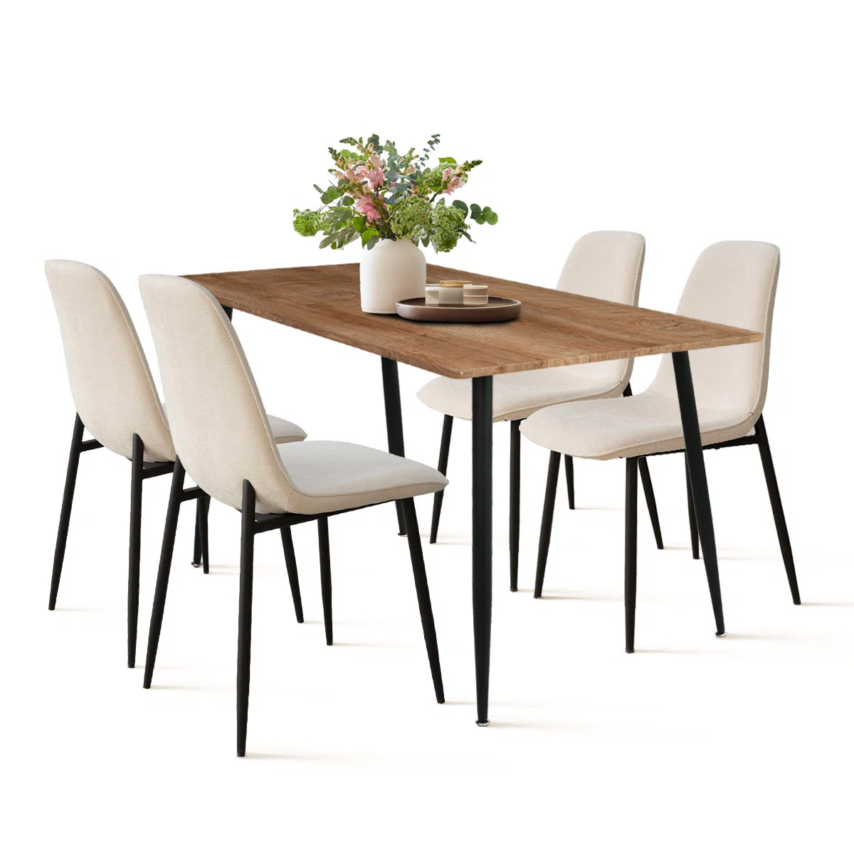 Restaurant Table And Chenille Chair Sets