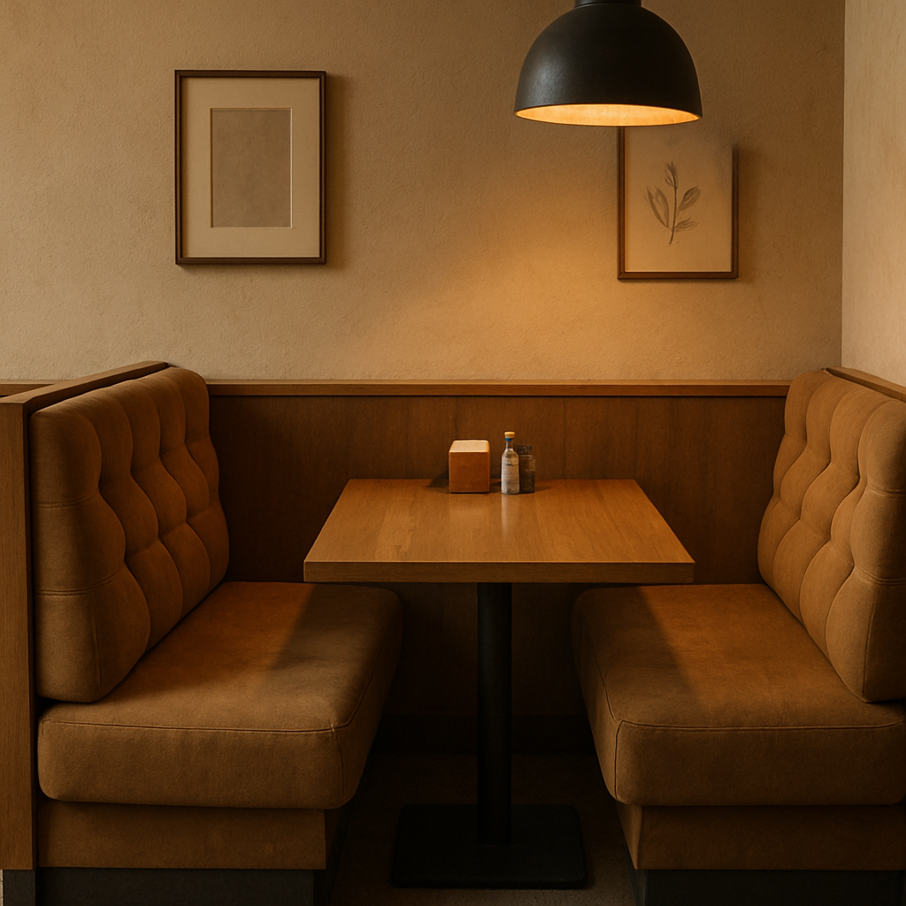 Caf&eacute; booth with soft cushions
