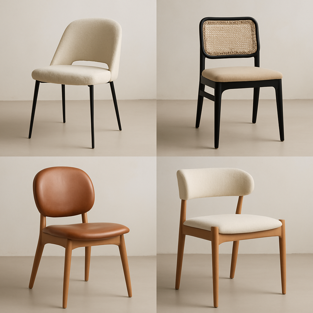 Modern dining chairs in a caf&eacute; setting