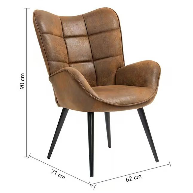 Brown Faux Leather Dining Chair