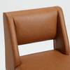 Faux Leather Upholstered Parsons Chair with Metal Frame