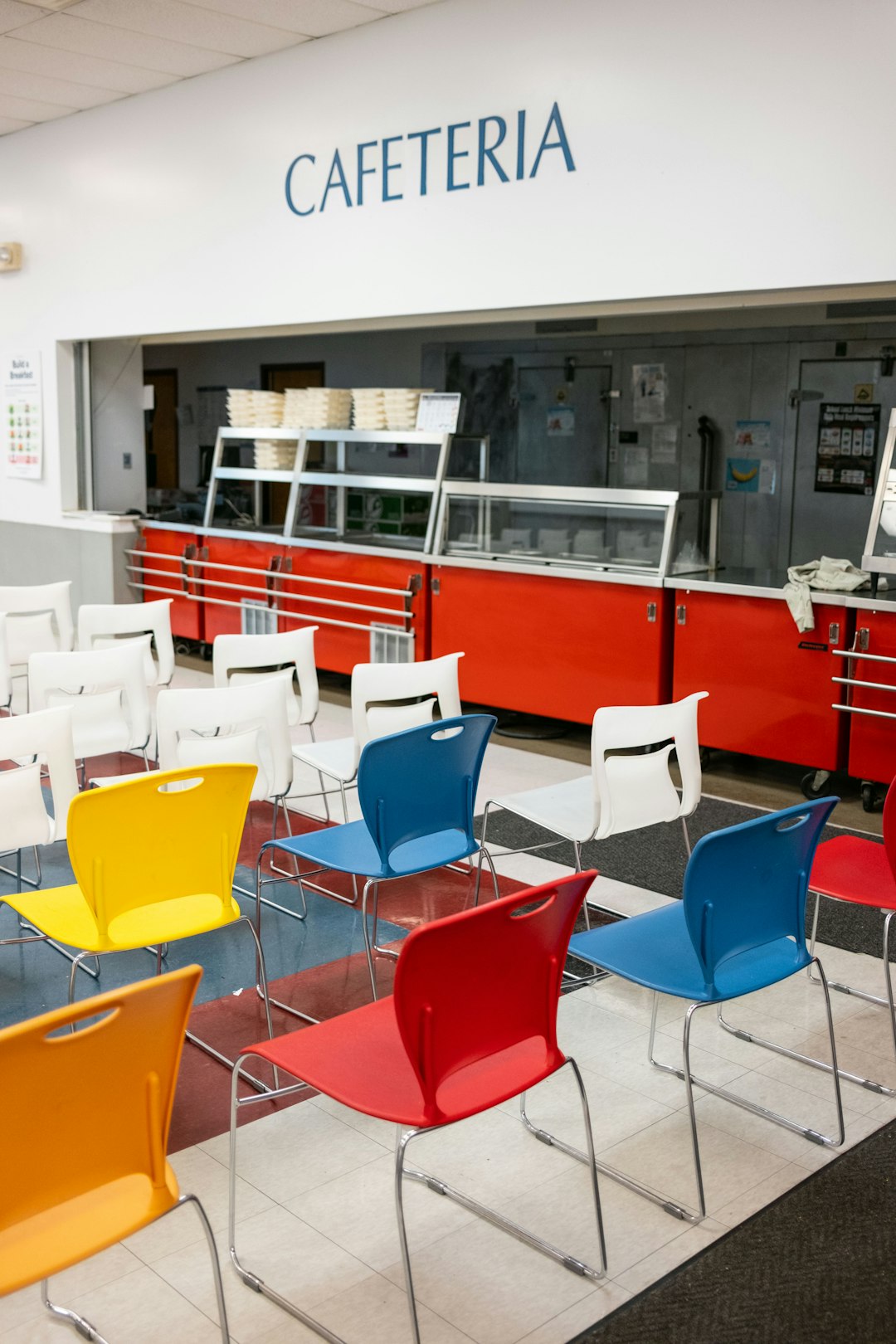hospital cafeteria with modern furniture
