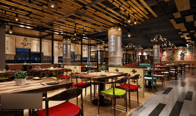 Wooden booth seating