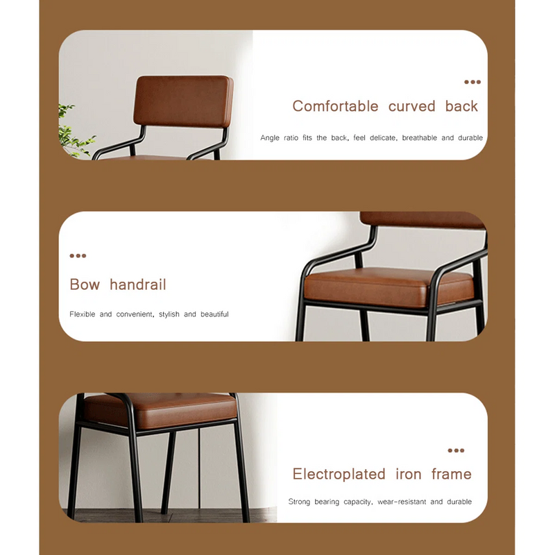 Upholstered Dining Room Wrought Iron Armchair