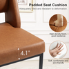 Faux Leather Upholstered Parsons Chair with Metal Frame