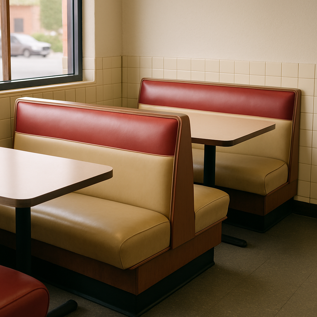 Faux Leather Upholstered Single Row Restaurant Booths