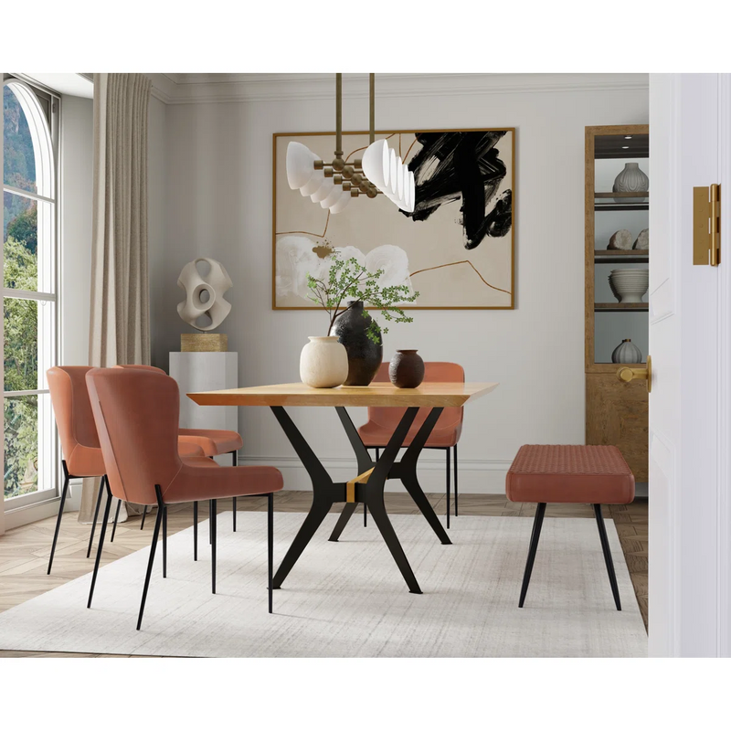 Faux Leather Upholstered Metal Side Chair