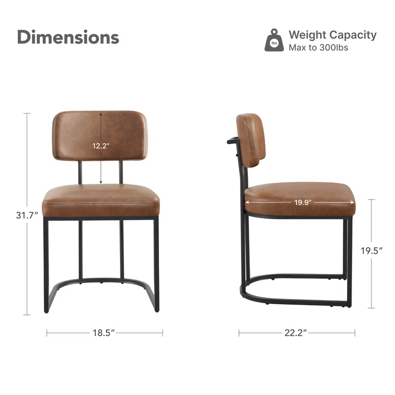 Modern Upholstered Metal Frame Dining Chair with Backrest Handle