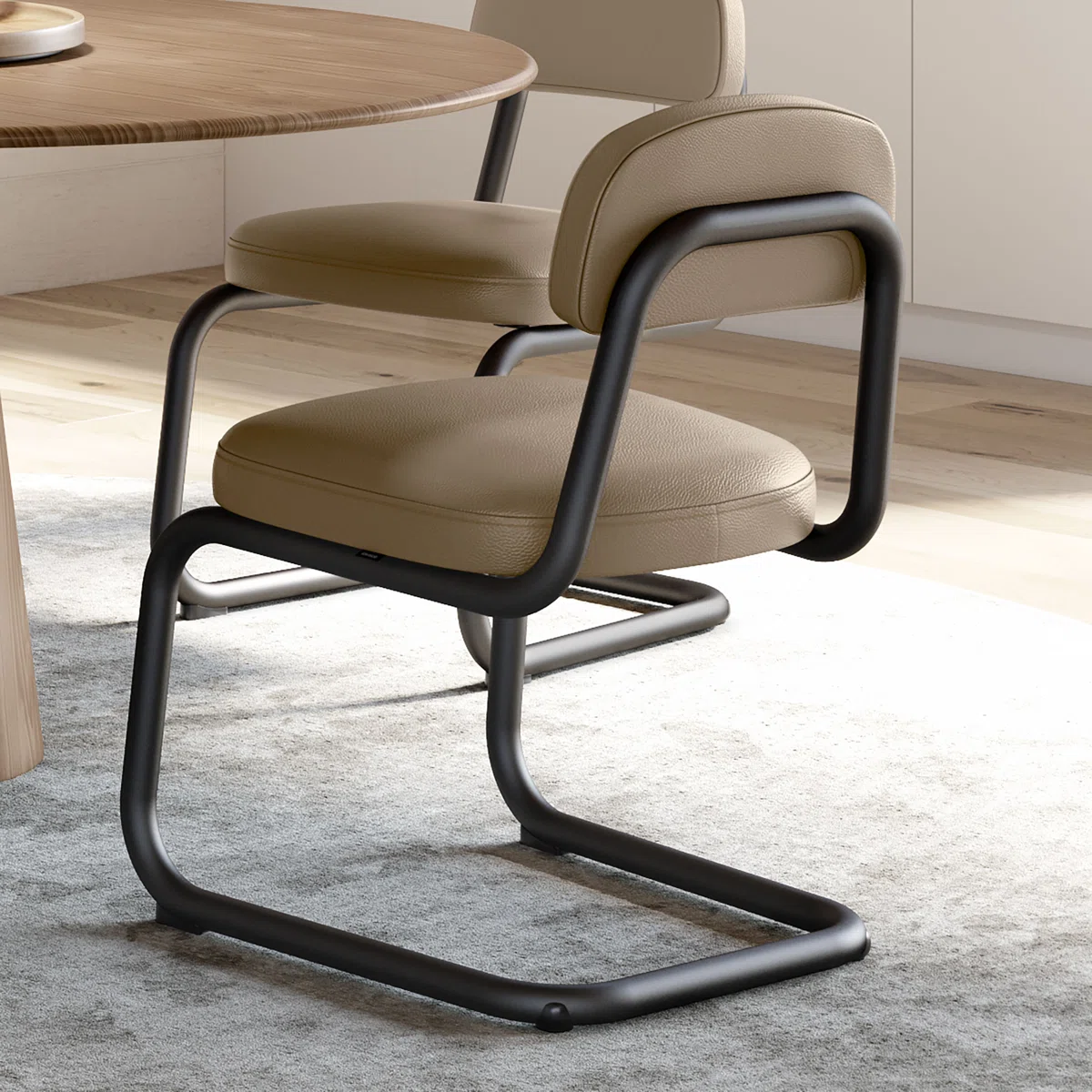 Upholstered Dining Chair With Metal Base5