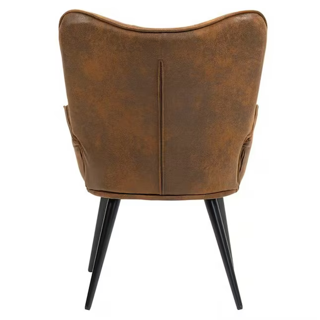 Brown Faux Leather Dining Chair