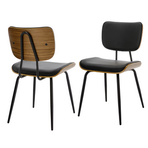 Upholstered Armless Side Chair with Metal Legs