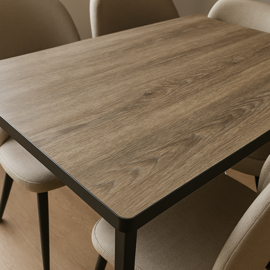 HPL laminate dining table close-up