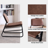 Modern Accent Lounge Chair with Faux Leather Upholstery