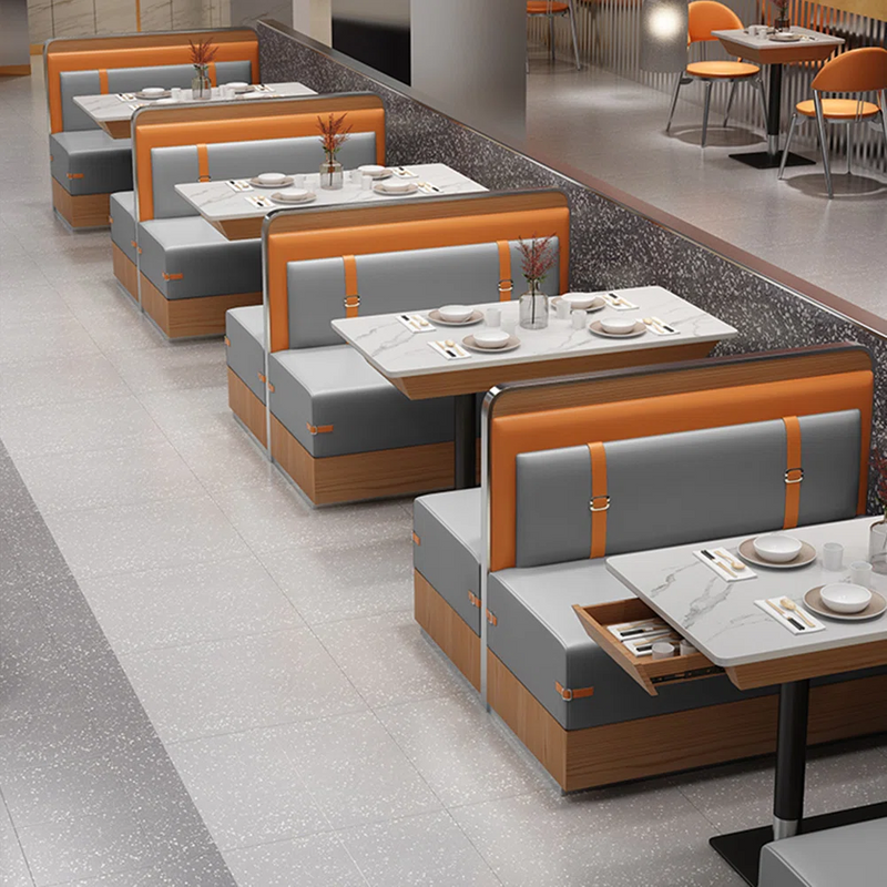 Modern Simple Dessert Shop Cafe Restaurant Bench Faux Leather Upholstered Bench