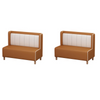 Minimalist Cafe Restaurant Bench Faux Leather Loveseat