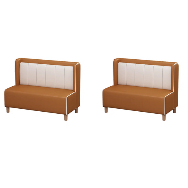 Minimalist Cafe Restaurant Bench Faux Leather Loveseat
