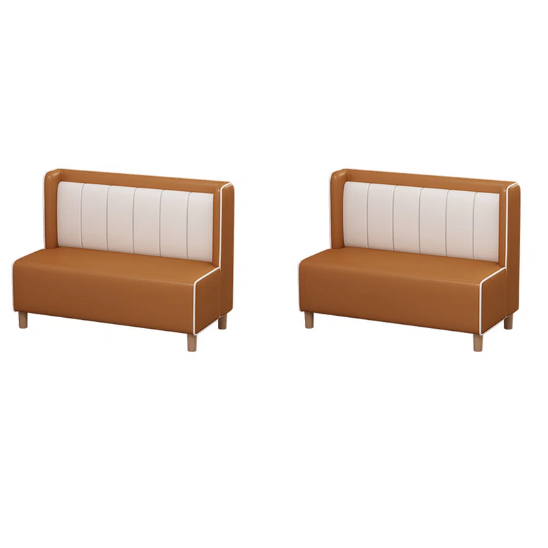 Minimalist Cafe Restaurant Bench Faux Leather Loveseat