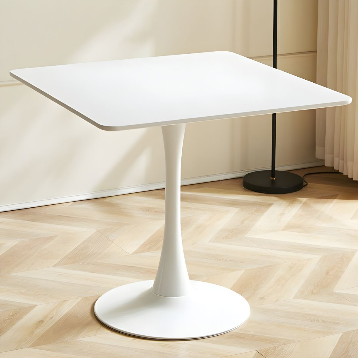 Modern Wood Dining Table with Metal Tulip Base