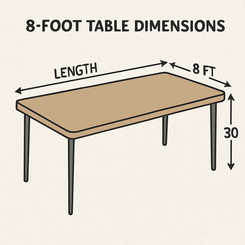 Different Types of 8 Foot Tables Showcasing Various Materials and Designs