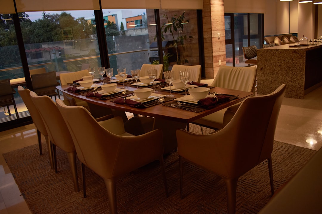 commercial dining set in a restaurant