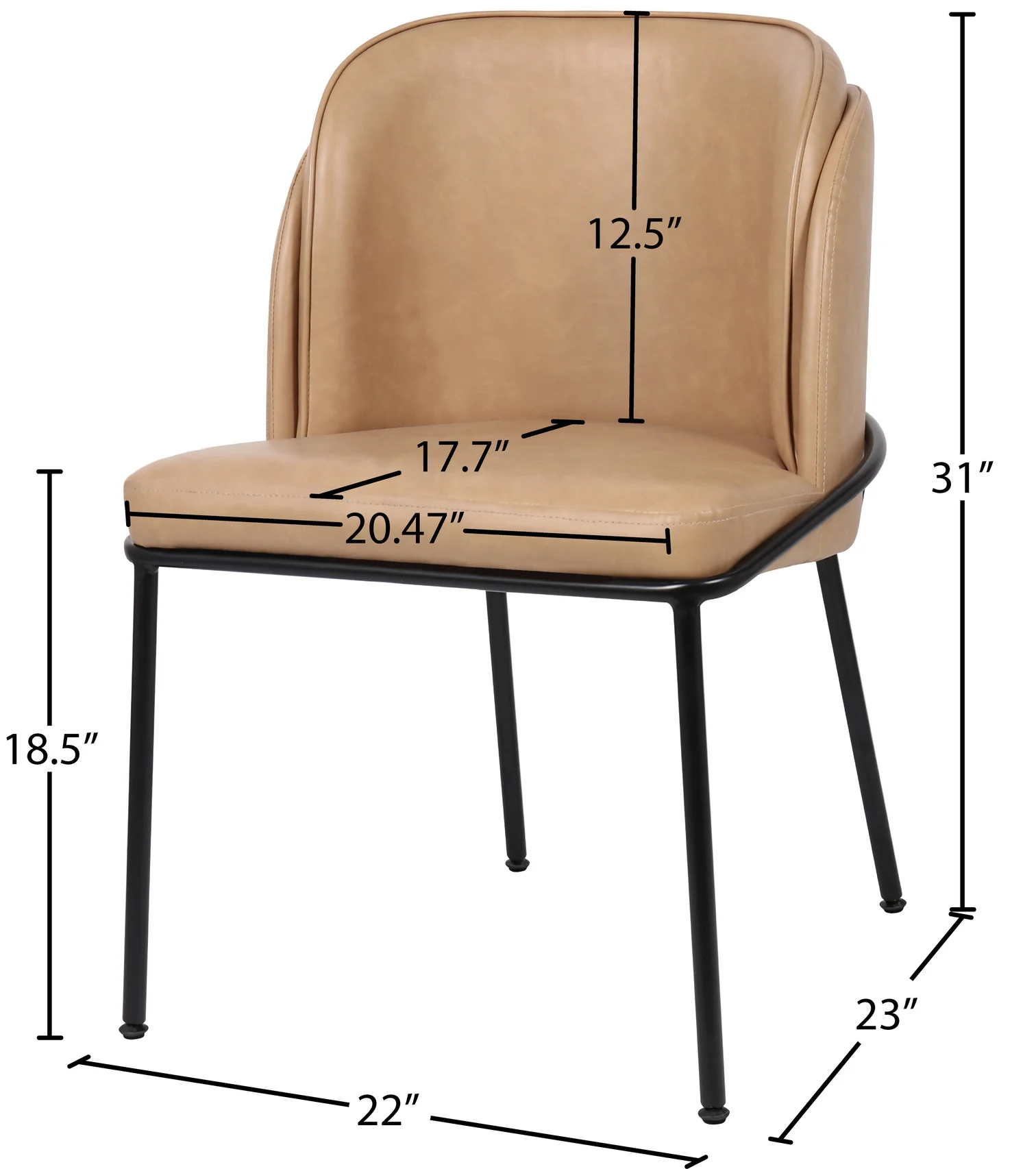 Brown Faux Leather Upholstered Dining Chair