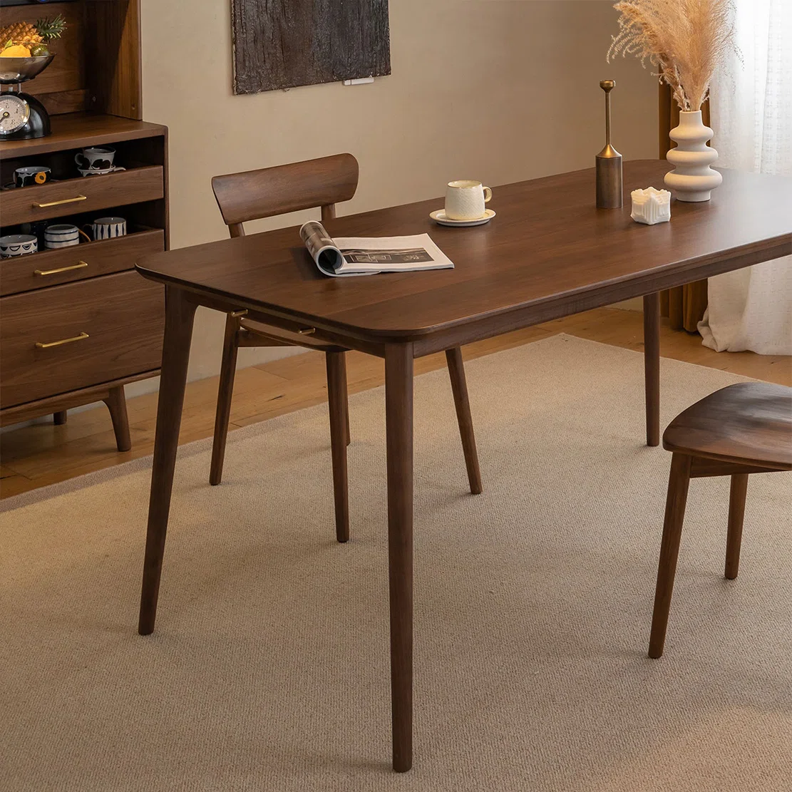 Solid wood table and chair set