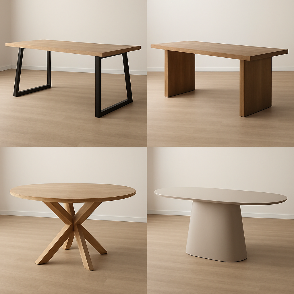 Various styles of modern dining tables