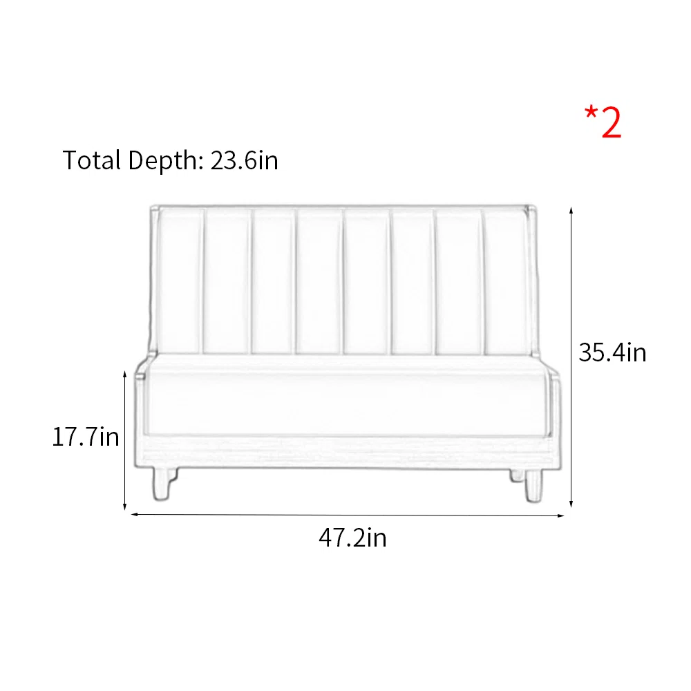Simple Casual Restaurant Cafe Upholstered Benches