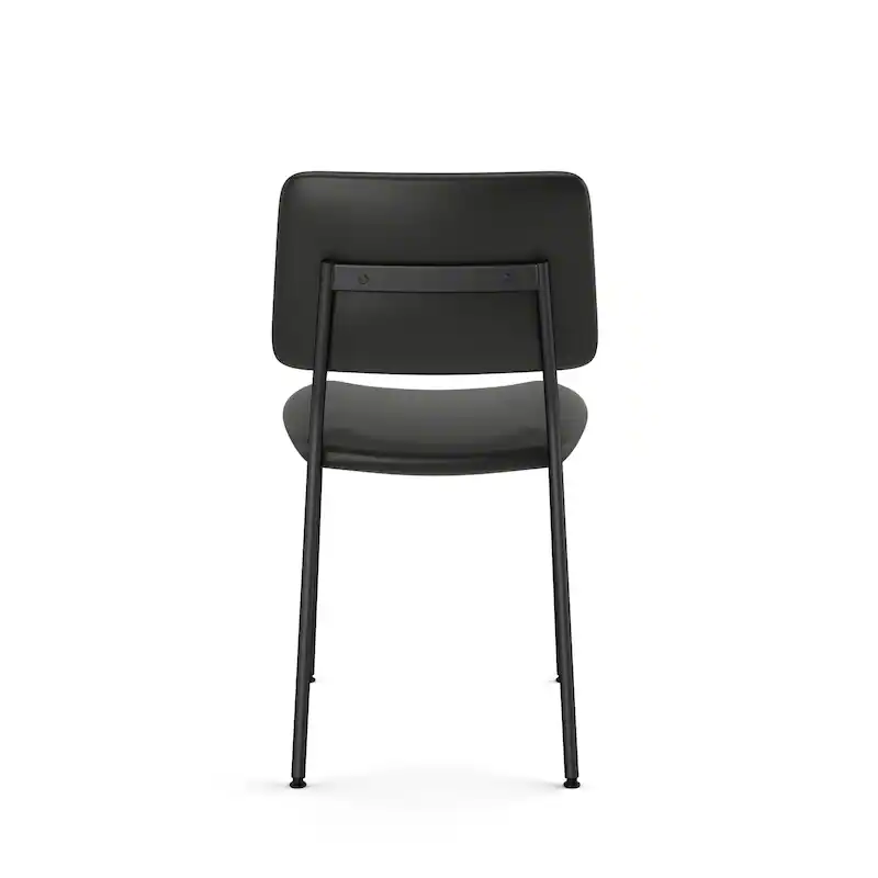 Upholstered Dining Chair with Open Back and Metal Legs