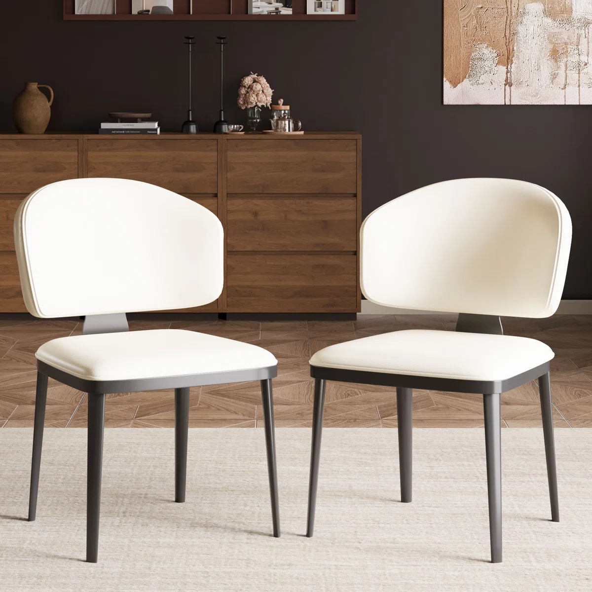 Modern Faux Leather Dining Chairs