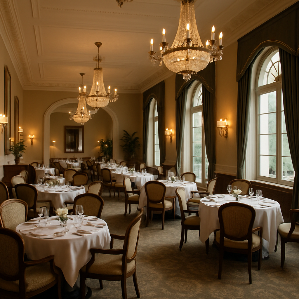 Elegant hotel dining area